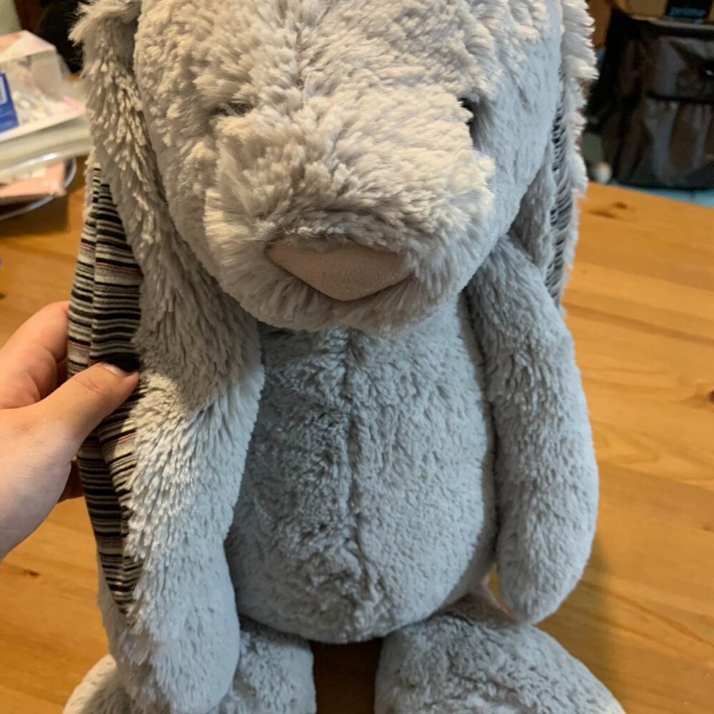 Jellycat Gray Bashful Bunny Huge